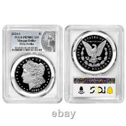 2pc Set 2024-S $1 Proof Morgan and Peace Silver Dollar PCGS PR70DCAM FS Mor