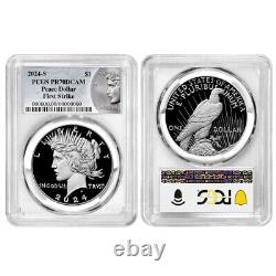 2pc Set 2024-S $1 Proof Morgan and Peace Silver Dollar PCGS PR70DCAM FS Mor