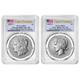 2pc Set 2025-s Reverse Proof $1 Morgan And Peace Silver Dollar Pcgs Pr70 Fs