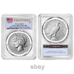 2pc Set 2025-S Reverse Proof $1 Morgan and Peace Silver Dollar PCGS PR70 FS