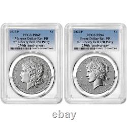 2pc Set 2026-P $1 Reverse Proof Morgan and Peace Silver Dollar Set PCGS