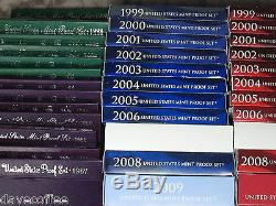 35 ASST. PROOF SETS -SILVER & CLAD FROM 1987 TO 2009-PRISTINE With FREE SHIP