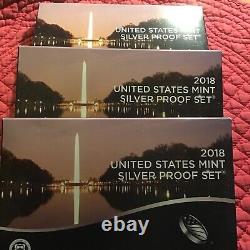 3, 2018 US Mint Silver Proof 10 Set Coin Original Government Packaging OGP