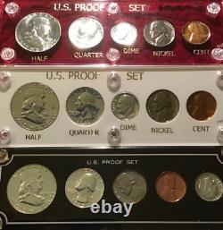 3, Beautiful 1961, 1962, 1963 US Mint Silver Proof Sets In Capital Holders. READ