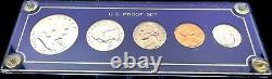 3 U. S. Proof Sets 1959, 1961, 1962 Silver Coins Custom Holders Franklin