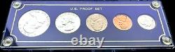 3 U. S. Proof Sets 1959, 1961, 1962 Silver Coins Custom Holders Franklin