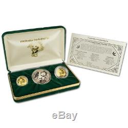 3pc 1994 China Gold & Silver Panda Prestige Proof Set in Original Mint Packaging