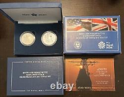 400th Anniversary of the Mayflower Voyage Silver Proof Coin & Medal Set Box COA
