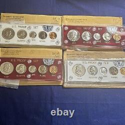 4 Gem 1961-64 US Mint Silver Proof Sets New Vintage Capital Holders OGP #BN100