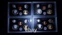 4 Lot 90% Silver Proof Sets 2014, 2015, 2016, & 2017. Partial Sets ASW 1.736