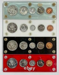 4x 1964 US Mint Silver Proof Set 4 Set Lot In Plastics 20 Coin Set