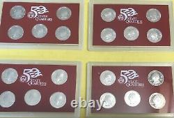 50 state quarter silver proof sets, 2005, 06, 07, 08. 4 sets