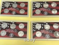 50 state quarter silver proof sets, 2005, 06, 07, 08. 4 sets
