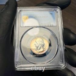 5 Coin 1955 Complete US Silver Proof Set, PCGS Secure- Beautifully Toned