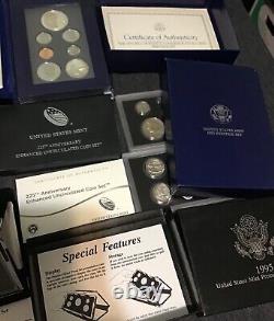 (5) SILVER PROOF Sets 1993 US Mint Prestige, 1994-97 Premier. LOWEST PRICE