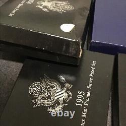 (5) SILVER PROOF Sets 1993 US Mint Prestige, 1994-97 Premier. LOWEST PRICE