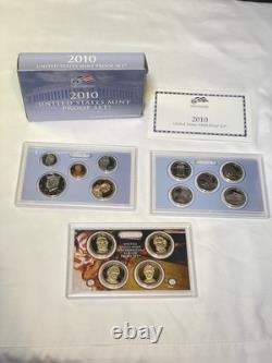 5pc UNITED STATES MINT PROOF SETS 2010 2011 2012 2013 2014 Complete With COA's