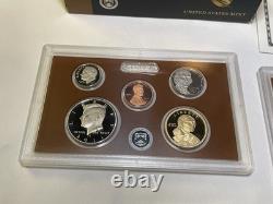 5pc UNITED STATES MINT PROOF SETS 2010 2011 2012 2013 2014 Complete With COA's