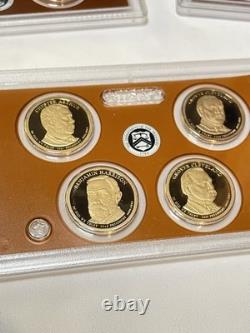 5pc UNITED STATES MINT PROOF SETS 2010 2011 2012 2013 2014 Complete With COA's