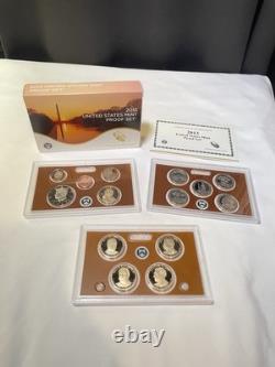 5pc UNITED STATES MINT PROOF SETS 2010 2011 2012 2013 2014 Complete With COA's