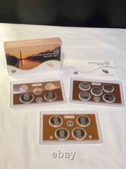 5pc UNITED STATES MINT PROOF SETS 2010 2011 2012 2013 2014 Complete With COA's