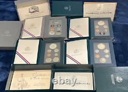 6 1997 & 1998 Premier + (2) 1990, 1991, 1995 Prestige US Mint SILVER PROOF SETS