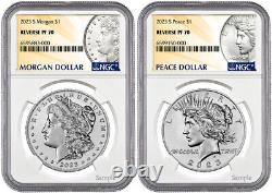 6 Coin Set 2023 Morgan & Peace Silver Dollars $1 NGC (MS PF RP 70)