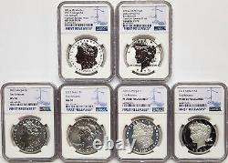6 coin set 2023 morgan and peace silver dollars ngc ms pf rp 70 first release fr
