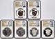 6 Coin Set 2023 Morgan Peace Silver Dollars Ngc Ms Pf Rp 70 First Day Of Issue