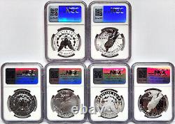 6 coin set 2024 morgan peace silver dollars ngc ms pf rp 70 first day of issue m