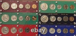 6x 1959-1964 US Proof Sets in Whitman Holders with a. 999 Silver (one gram) bar
