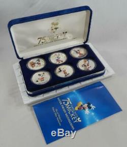 75 Years with Mickey Disney 6 Coin 999 Silver Proof 1 oz Art Round Set CB598