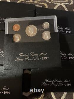 7 Set Lot of 1997-S SILVER Proof Sets ORIGINAL BOXES