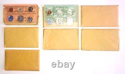 7 U. S. Treasury Mint Proof Sets 1957 1964 original envelopes, 5 sealed