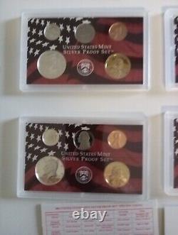 8-2003-S Partial Proof Sets 90% Silver Half/Dime In US Mint Cases 5 Coins Each