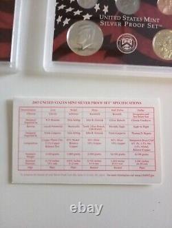 8-2003-S Partial Proof Sets 90% Silver Half/Dime In US Mint Cases 5 Coins Each