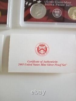 8-2003-S Partial Proof Sets 90% Silver Half/Dime In US Mint Cases 5 Coins Each