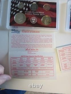8-2003-S Partial Proof Sets 90% Silver Half/Dime In US Mint Cases 5 Coins Each