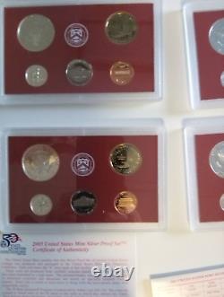 8-2003-S Partial Proof Sets 90% Silver Half/Dime In US Mint Cases 5 Coins Each