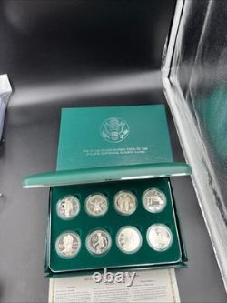 8 Coin Complete Atlanta Olympics 90% Silver Olympic Dollar Proof Set with Box COA