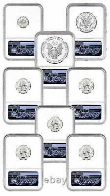 8 Coin Set 2020S US Limited Edition Silver Proof NGC PF70 UC FDI Trolley Label