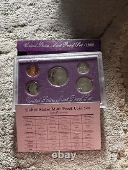 8 Set LOT of 1986- 1991, 1993, 1998 U. S. Proof Set in ORIG Mint Boxes & COA