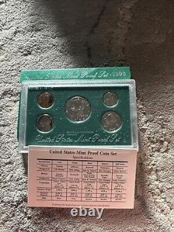 8 Set LOT of 1986- 1991, 1993, 1998 U. S. Proof Set in ORIG Mint Boxes & COA