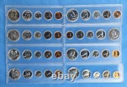 8 Silver Proof Set Run, 40 Coins, 1957, 1958, 1959, 1960, 1961,1962, 1963, 1964