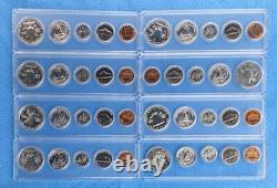 8 Silver Proof Set Run, 40 Coins, 1957, 1958, 1959, 1960, 1961,1962, 1963, 1964