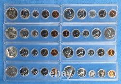 8 Silver Proof Set Run, 40 Coins, 1957, 1958, 1959, 1960, 1961,1962, 1963, 1964