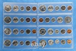 8 Silver Proof Set Run, 40 Coins, 1957, 1958, 1959, 1960, 1961,1962, 1963, 1964