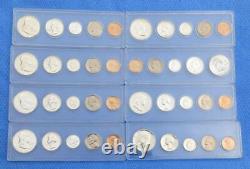 8 Silver Proof Set Run, 40 Coins, 1957, 1958, 1959, 1960, 1961,1962, 1963, 1964