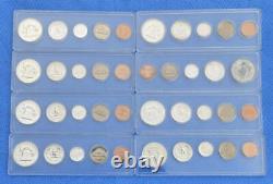 8 Silver Proof Set Run, 40 Coins, 1957, 1958, 1959, 1960, 1961,1962, 1963, 1964