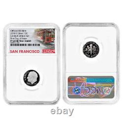 8pc Set 2018-S Limited Edition Silver Proof Set NGC PF69 FDI Trolley Label
